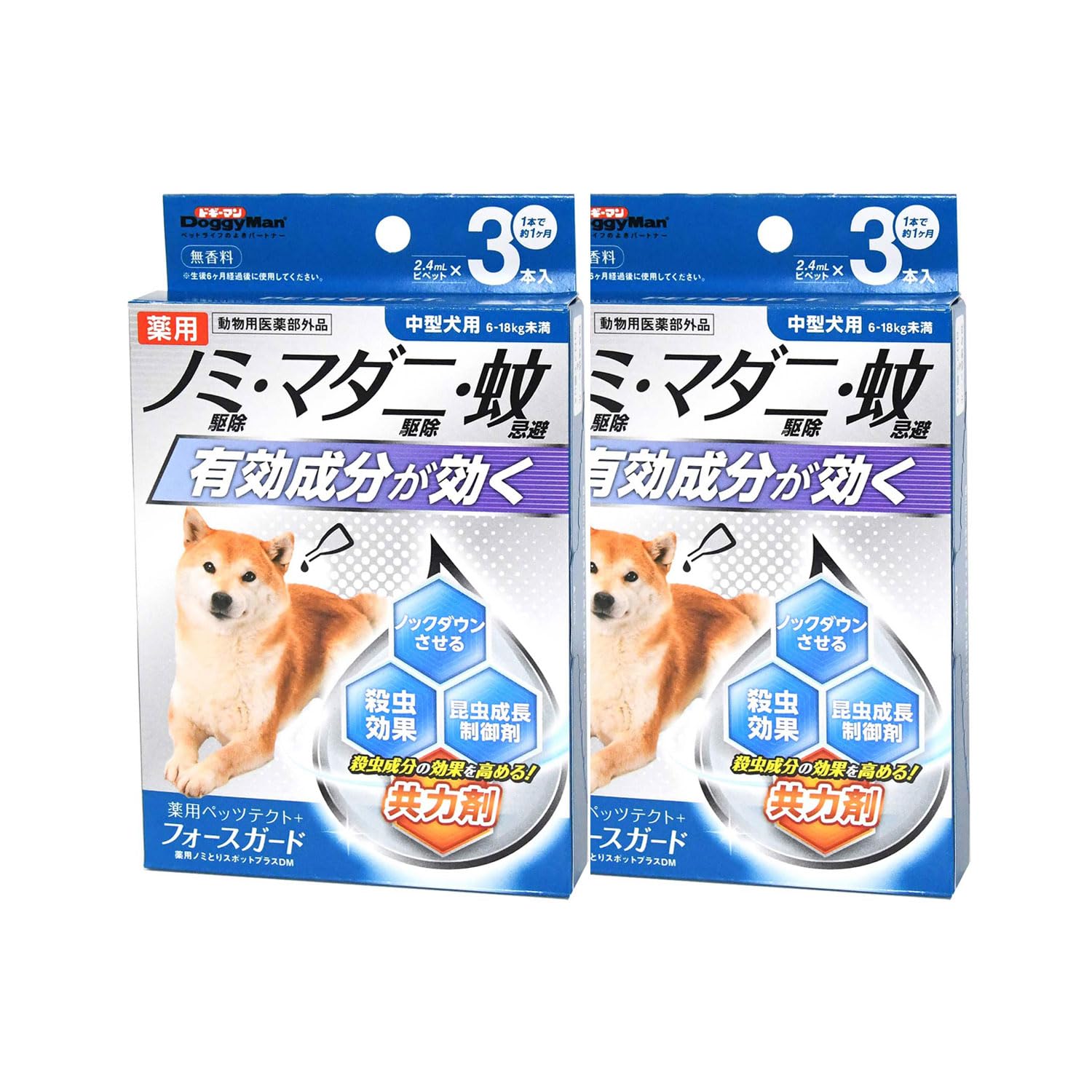 Amazon | ドギーマン 薬用ペッツテクト+ フォースガード 中型犬用 3本